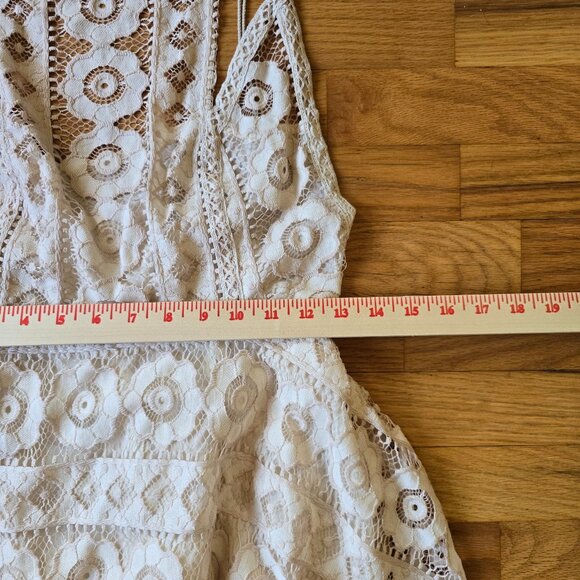 Free People Ivory Lace Midi Dress (Sz 8) - Picture 5 of 8
